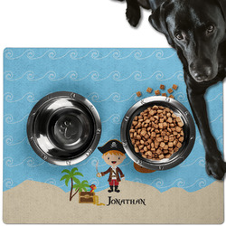 Pirate Scene Dog Food Mat - Large w/ Name or Text