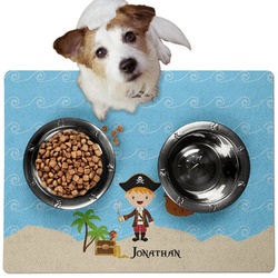 Pirate Scene Dog Food Mat - Medium w/ Name or Text