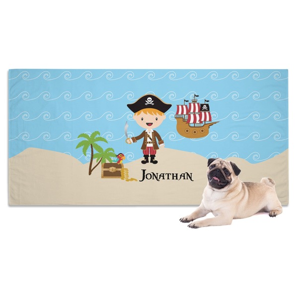 Custom Pirate Scene Dog Towel (Personalized)
