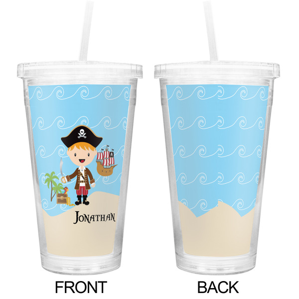Pirate Scene Double Wall Tumbler with Straw - Approval