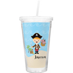 Pirate Scene Double Wall Tumbler with Straw (Personalized)