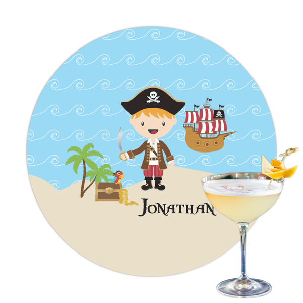 Custom Pirate Scene Printed Drink Topper (Personalized)