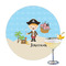 Pirate Scene Printed Drink Topper - 3.25" (Personalized)