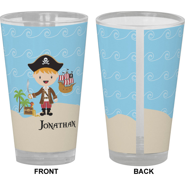 Pirate Scene Pint Glass - Full Color - Front & Back Views