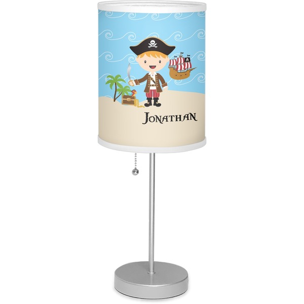 Custom Pirate Scene 7" Drum Lamp with Shade Linen (Personalized)