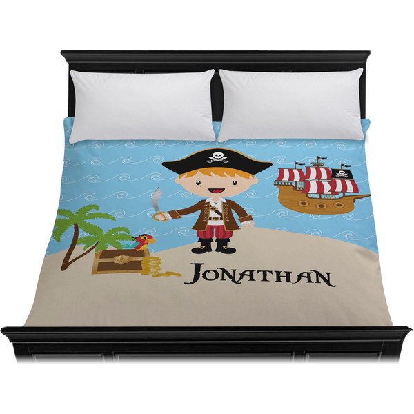 Pirate Scene Duvet Cover - King - On Bed - No Prop
