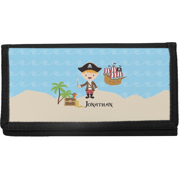 Custom Pirate Scene Canvas Checkbook Cover (Personalized)