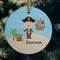 Pirate Scene Frosted Glass Ornament - Round (Lifestyle)