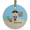 Pirate Scene Frosted Glass Ornament - Round