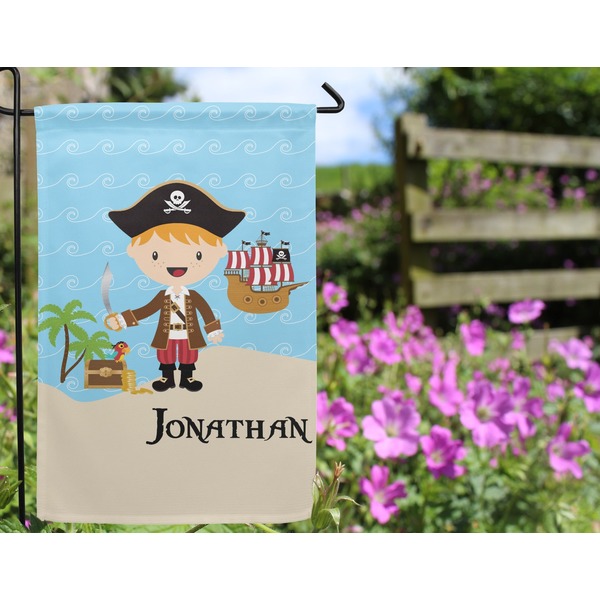 Pirate Scene Garden Flag - Outside In Flowers