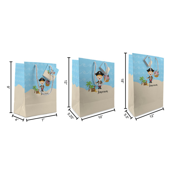 Pirate Scene Gift Bags - All Sizes - Dimensions
