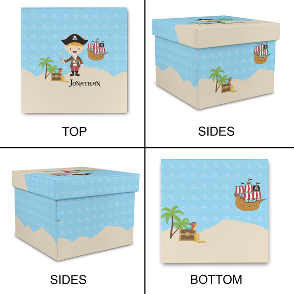 Pirate Scene Gift Boxes with Lid - Canvas Wrapped - Large - Approval