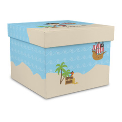 Pirate Scene Gift Box with Lid - Canvas Wrapped - Large (Personalized)