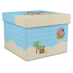Pirate Scene Gift Box with Lid - Canvas Wrapped - X-Large (Personalized)