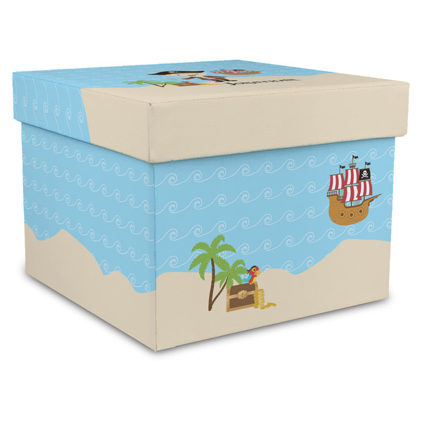 Custom Pirate Scene Gift Box with Lid - Canvas Wrapped - X-Large (Personalized)