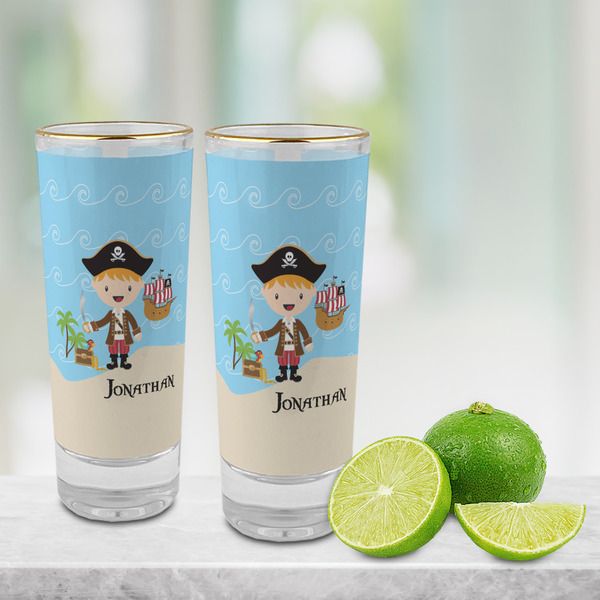 Pirate Scene Glass Shot Glass - 2 oz - LIFESTYLE