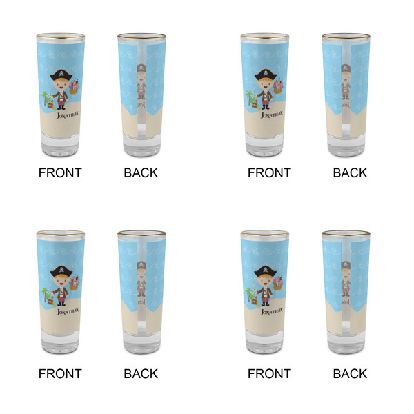 Pirate Scene Glass Shot Glass - 2 oz - Set of 4 - APPROVAL
