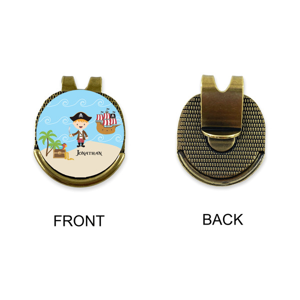 Pirate Scene Golf Ball Hat Clip Marker - Apvl - GOLD