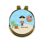 Pirate Scene Golf Ball Marker - Hat Clip - Gold