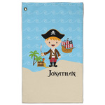 Pirate Scene Golf Towel - Poly-Cotton Blend - Large w/ Name or Text