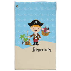 Pirate Scene Golf Towel - Poly-Cotton Blend w/ Name or Text