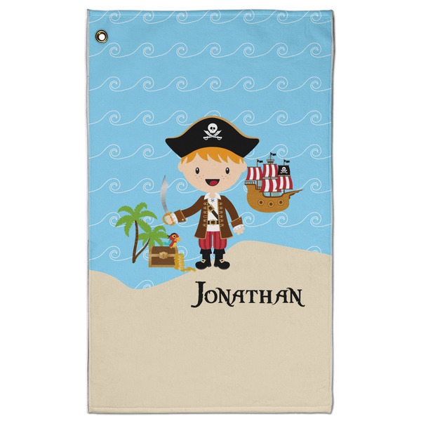 Custom Pirate Scene Golf Towel - Poly-Cotton Blend w/ Name or Text