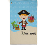 Pirate Scene Golf Towel - Poly-Cotton Blend - Small w/ Name or Text