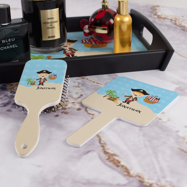Pirate Scene Hair Brush and Hand Mirror - Bathroom Scene