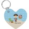Pirate Scene Heart Plastic Keychain w/ Name or Text