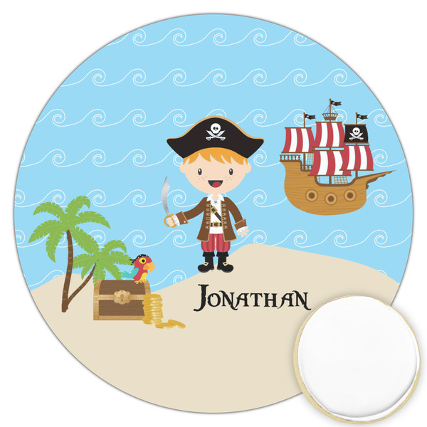 Custom Pirate Scene Printed Cookie Topper - 3.25" (Personalized)