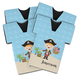 Pirate Scene Jersey Bottle Cooler - Set of 4 (Personalized)
