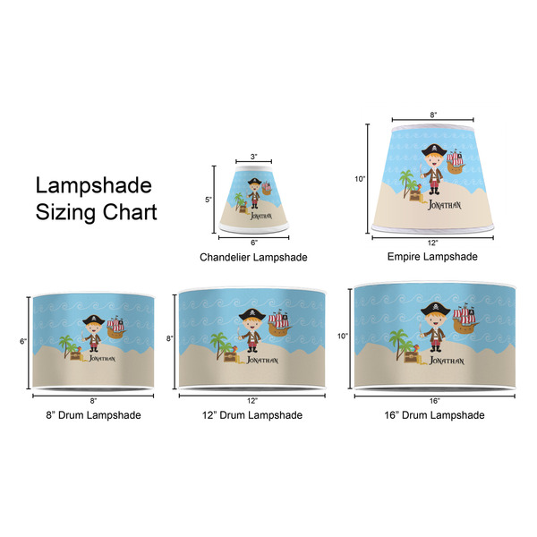 Pirate Scene Lampshade Sizing Chart
