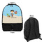 Pirate Scene Large Backpack - Black - Front & Back View