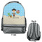 Pirate Scene Large Backpack - Gray - Front & Back View