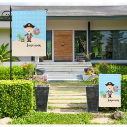 Pirate Scene Large Garden Flag - Single Sided (Personalized)