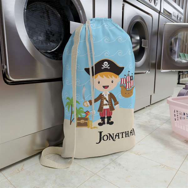 Pirate Scene Large Laundry Bag - In Context