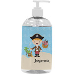 Pirate Scene Plastic Soap / Lotion Dispenser (16 oz - Large - White) (Personalized)