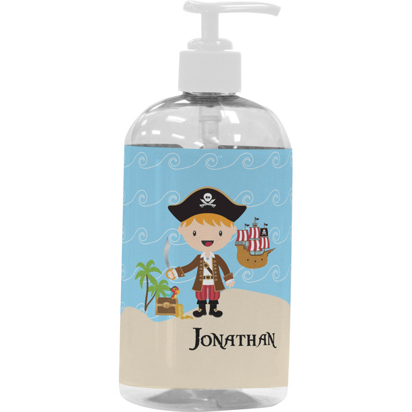 Custom Pirate Scene Plastic Soap / Lotion Dispenser (16 oz - Large - White) (Personalized)
