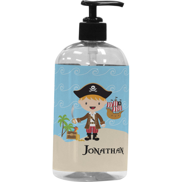 Custom Pirate Scene Plastic Soap / Lotion Dispenser (16 oz - Large - Black) (Personalized)