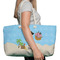 Pirate Scene Large Rope Tote Bag - In Context View