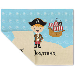 Pirate Scene Double-Sided Linen Placemat - Single w/ Name or Text