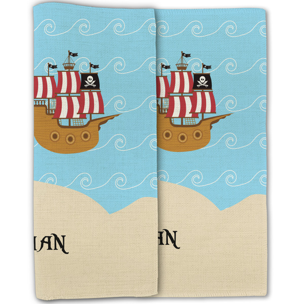 Pirate Scene Linen Placemat - Folded Half (double sided)