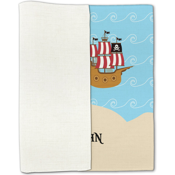 Pirate Scene Linen Placemat - Folded Half