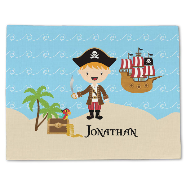 Custom Pirate Scene Single-Sided Linen Placemat - Single w/ Name or Text