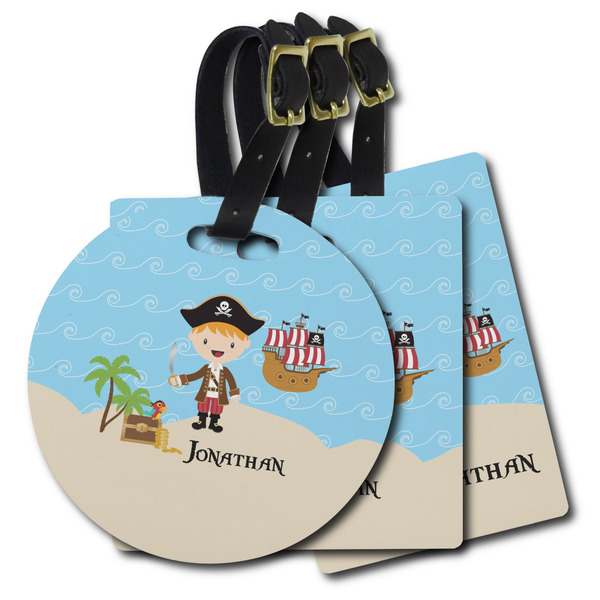 Custom Pirate Scene Plastic Luggage Tag (Personalized)