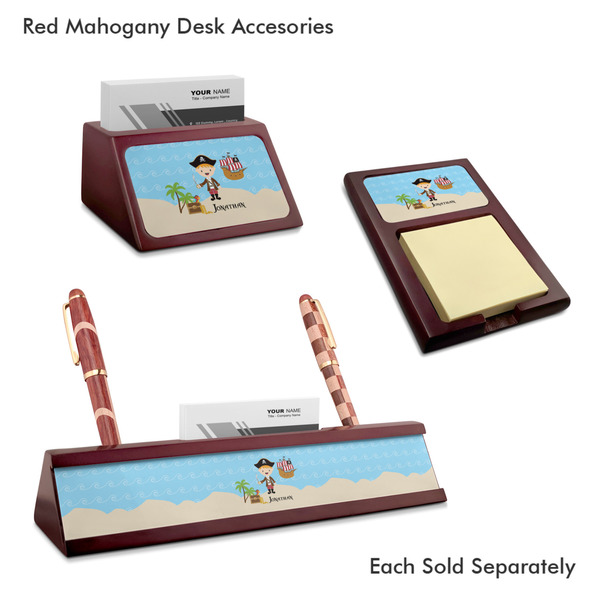 Pirate Scene Mahogany Desk Accessories