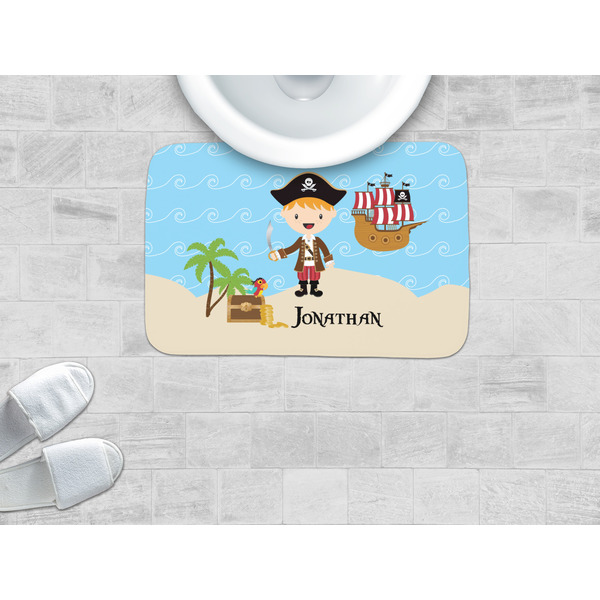 Pirate Scene Memory Foam Bath Mat - LIFESTYLE