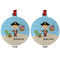 Pirate Scene Metal Ball Ornament - Front and Back