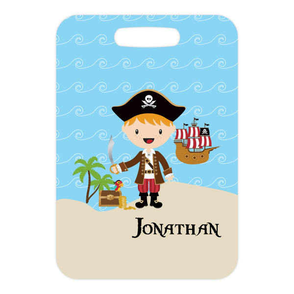 Pirate Scene Metal Luggage Tag - Front Without Strap