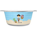 Pirate Scene Stainless Steel Dog Bowl (Personalized)